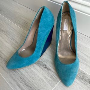Blue Suede With Shades of Blue Wedge Heel - Rachel Roy